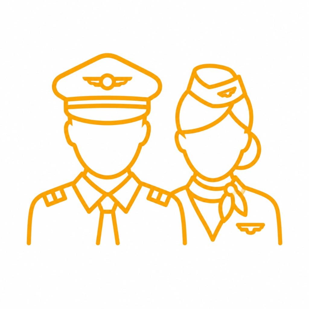 Pilot and flight attendant icons